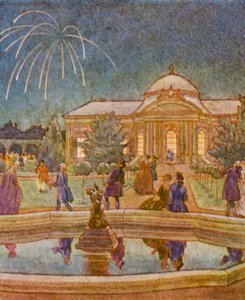 Feuerwerk / Fyrverkeri (färglitografi)