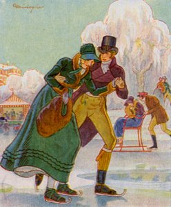 Skridskoåkning / Skridskoåkning (färglitografi)