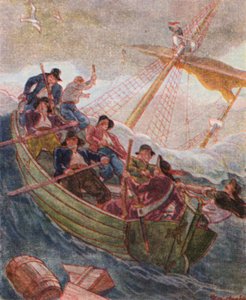 Piraten In Seenot / Pirater i nöd (färglitografi)