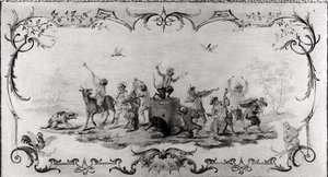 Singerie (målad panel)