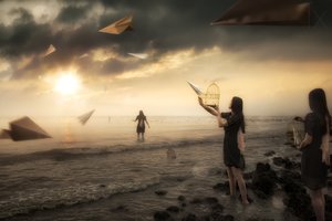 Frihetens drömmar om pappersflygplan av Christophe Kiciak