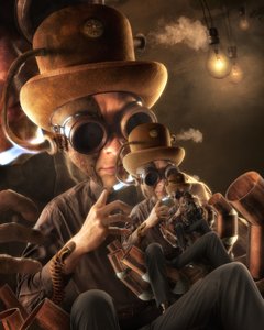 Inbäddade steampunk-uppfinnare av Christophe Kiciak