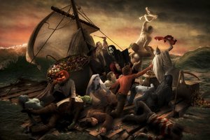 En flotta med halloweenmonster av Christophe Kiciak