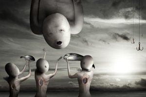 Ett surrealistiskt fiskoffer av Christophe Kiciak