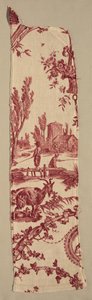 Fragment av koppartryckt bomull, ca. 1789.