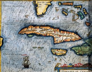 Karta över Karibiska havet av Christophe Plantin av Christophe Plantin