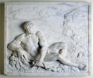 Hercules i vila (lågrelief i marmor)