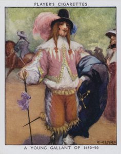 En ung galant 1640-50 (färg litho)