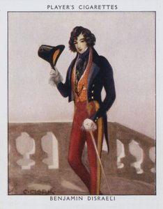 Benjamin Disraeli (färg litho) av Christopher (after) Clark