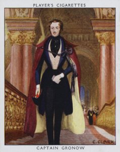 Kapten Gronow (färg litho) av Christopher (after) Clark