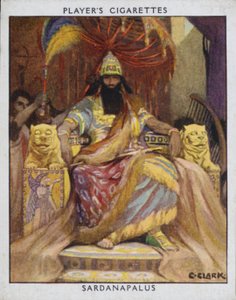 Sardanapalus (färg litho) av Christopher (after) Clark