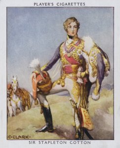 Sir Stapleton Cotton (färg litho) av Christopher (after) Clark
