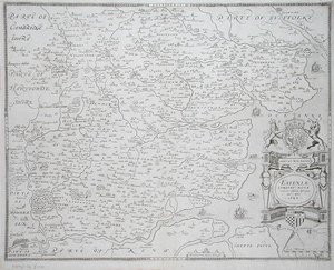 Karta över Essex, graverad av William Web, publicerad 1645 (gravyr) av Christopher (after) Saxton