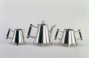 Afternoon tea-set, tillverkat av James Dixon & Sons, Sheffield, designat c.1881 (elektropäterat silver)