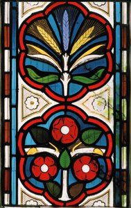 Rosor och vete, 1865 (målat glas) av Christopher Dresser