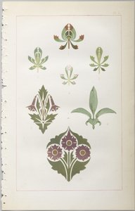 Konsten att dekorativ design: med en bilaga, som visar de timmar på dygnet då blommor öppnar, publicerad av Day & Son, London, 1862