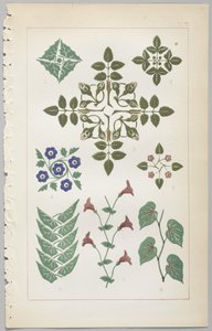 Konsten att dekorativ design: med en bilaga, som visar de timmar på dygnet då blommor öppnar, publicerad av Day & Son, London, 1862 av Christopher Dresser