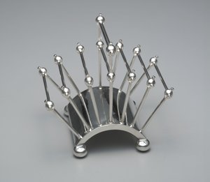 Toastställ, ca 1881 (silverplåt)