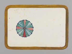 Stiliserad krysantemum (verso), c.1880 (wc, svart bläck och metallic färg över grafit på mycket tunt kartong)
