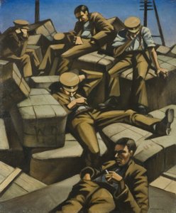 Dog Tired, ca 1916 (olja på duk) av Christopher Richard Wynne Nevinson