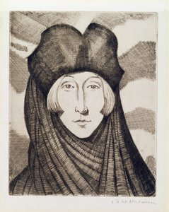 Edith Sitwell (1887-1964) 1927 (etsning och torrnål) av Christopher Richard Wynne Nevinson