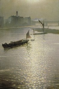 Från Waterloo Bridge: Sun Bursting through Fog, c.1924 av Christopher Richard Wynne Nevinson