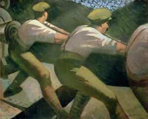 Laddar en pistol i skyttegravarna, 1918 av Christopher Richard Wynne Nevinson