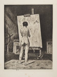 The Connoisseur, pub.1922 (etsning) av Christopher Richard Wynne Nevinson