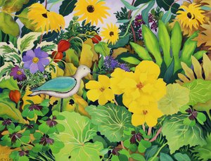 Autumn Garden (akvarell på papper) av Christopher Ryland