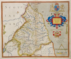 Karta över Northumbria, från "En atlas över England och Wales"