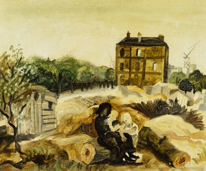 The Little Brown House, Passy, ca 1928 (olja på duk-skiva) av Christopher Wood