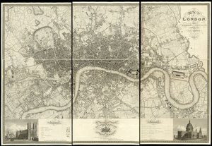 Karta över London, från en faktisk undersökning som gjordes under åren 1824 av Christopher and John (fl.1821 40) Greenwood