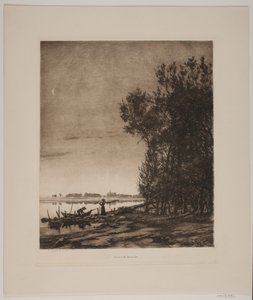 Träd vid en sjö av Cilius Johannes Konrad Andersen