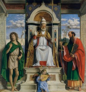 Simon Petrus, Johannes Döparen och Paulus från Tarsus. 1400-talet