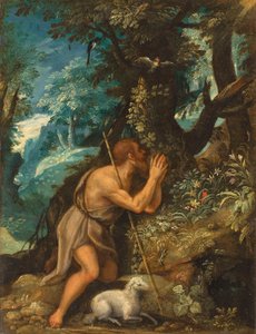Sankt Johannes i vildmarken av Circle of Adam Elsheimer