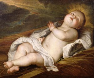 spädbarn Kristus av Circle of Anthony van Dyck