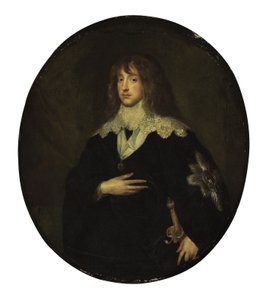 Porträtt av prins Karl Ludvig, kurfurste av Pfalz (1617-1680) som riddare av Strumpebandsorden av Circle of Anthony van Dyck