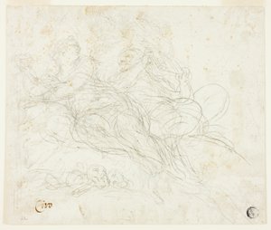 Nymf och satyr av Ciro Ferri