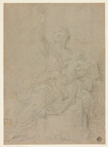 Sittande madonna med barn av Ciro Ferri