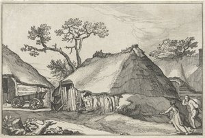 Gård och en vagn på en gård Landskap med gårdar (serietitel)