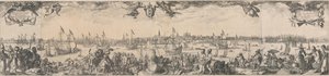 Profil av Amsterdam, sett från IJ, bestående av två delar av Claes Jansz. Visscher (II)
