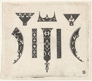 Svarttryck med åtta motiv, ca. 1620.