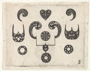 Svarttryck med olika motiv, ca. 1620. av Claes Jansz Visscher