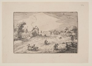 Vägen mot Leiden, från vyer i omgivningarna kring Haarlem (Plaisante Plaetsen) av Claes Jansz. Visscher