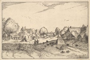 Village Road, skylt 20 från hertigdömet Brabant, ca. 1610 av Claes Jansz Visscher
