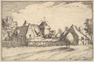 Walled Farm, tallrik 11 från Regiunculae et Villae aliquot Ducatus Brabantiae, ca. 1610 av Claes Jansz Visscher