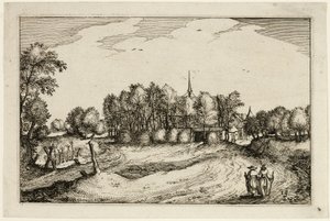 Ett kloster, plansch tretton efter Bilder av gårdar, lanthus och rustika byar (Praediorum villarum et rusticarum casularum icones) av Claes Jansz. Visscher II