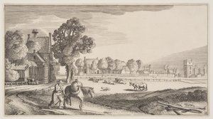 Vägar längs en betesmark, från Landscapes (Playsante Lantschappen) av Claes Jansz. Visscher II