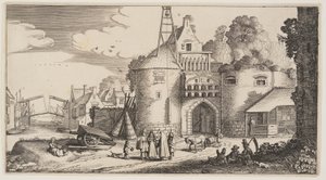 Stadsporten, från Landscapes (Playsante Lantschappen) av Claes Jansz. Visscher II