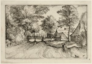 Village Road, plansch fyra efter Bilder av gårdar, lanthus och rustika byar (Praediorum villarum et rusticarum casularum icones) av Claes Jansz. Visscher II